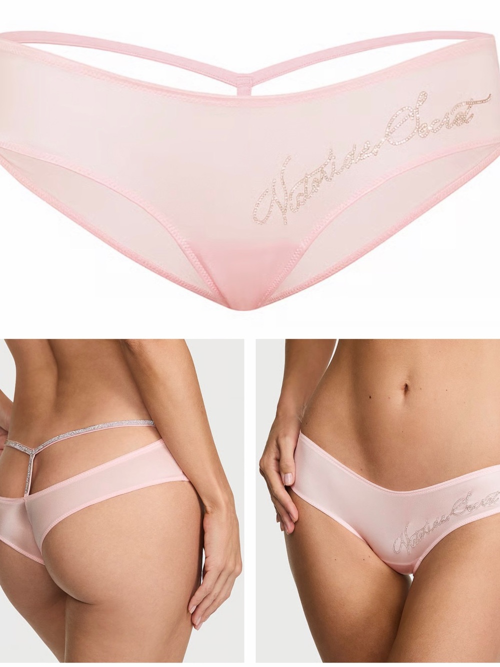 Victoria's Secret Pink Rhinestone Script Bikini Panty